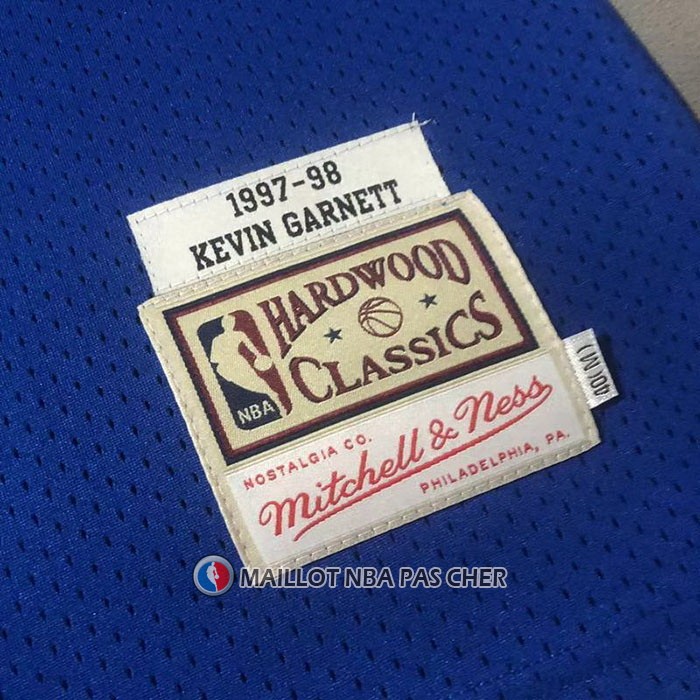 Maillot Minnesota Timberwolves Kevin Garnett NO 21 Hardwood Classics Throwback Bleu